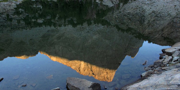 Sunise reflected in North Lake